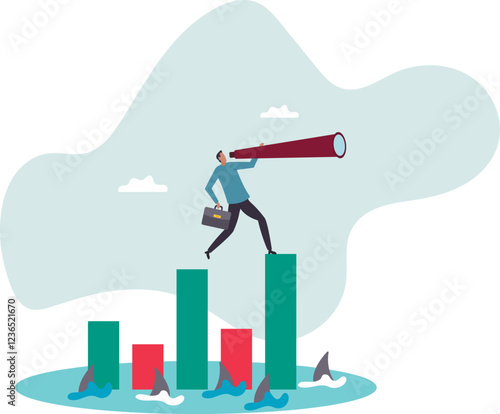 Risk management for investment or stock trading, crypto currency or economic, market volatility or uncertainty challenge,business concept.flat character.