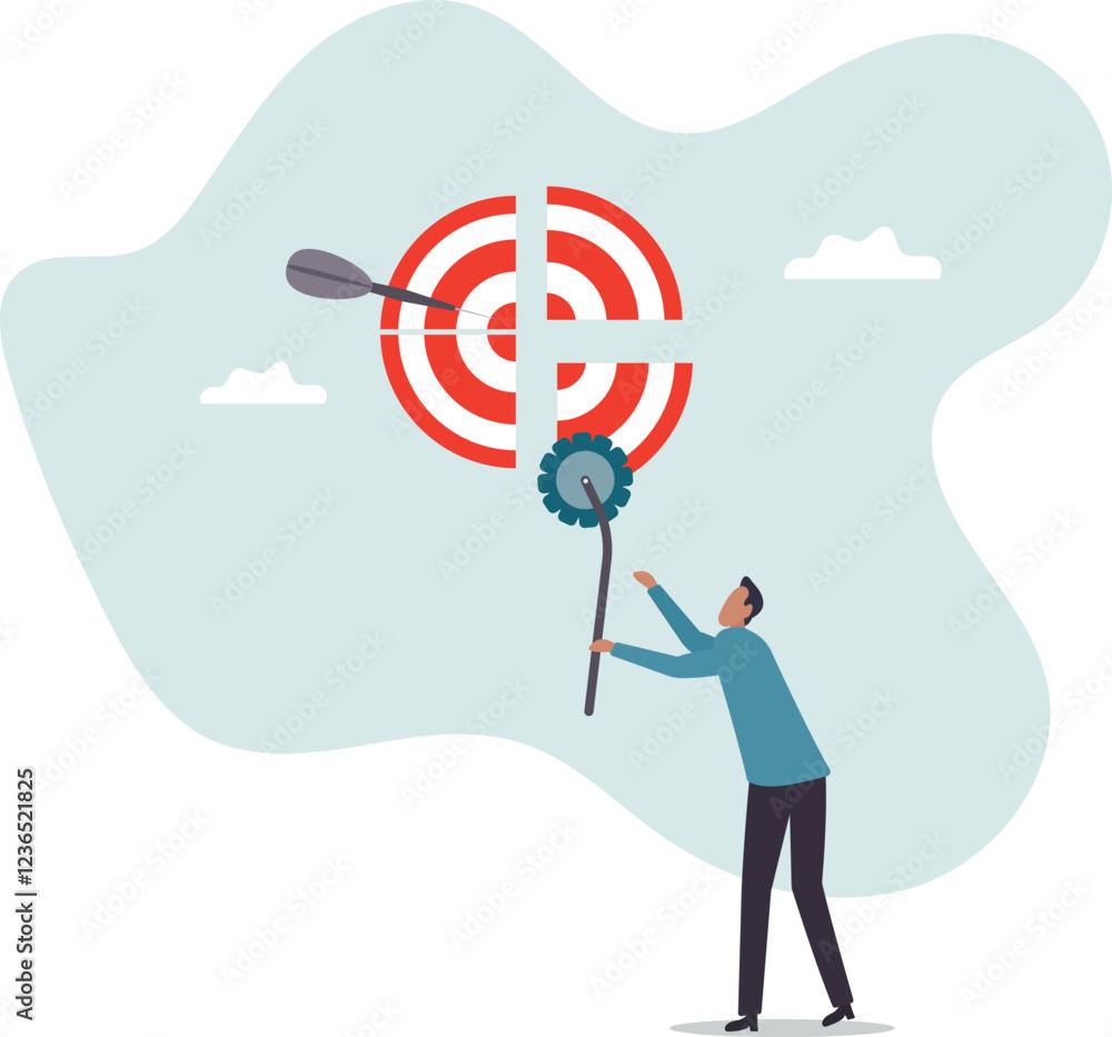 Break down big goal into small achievable goals,business concept.flat character. Break down big goal into small achievable goals,business concept.flat character.