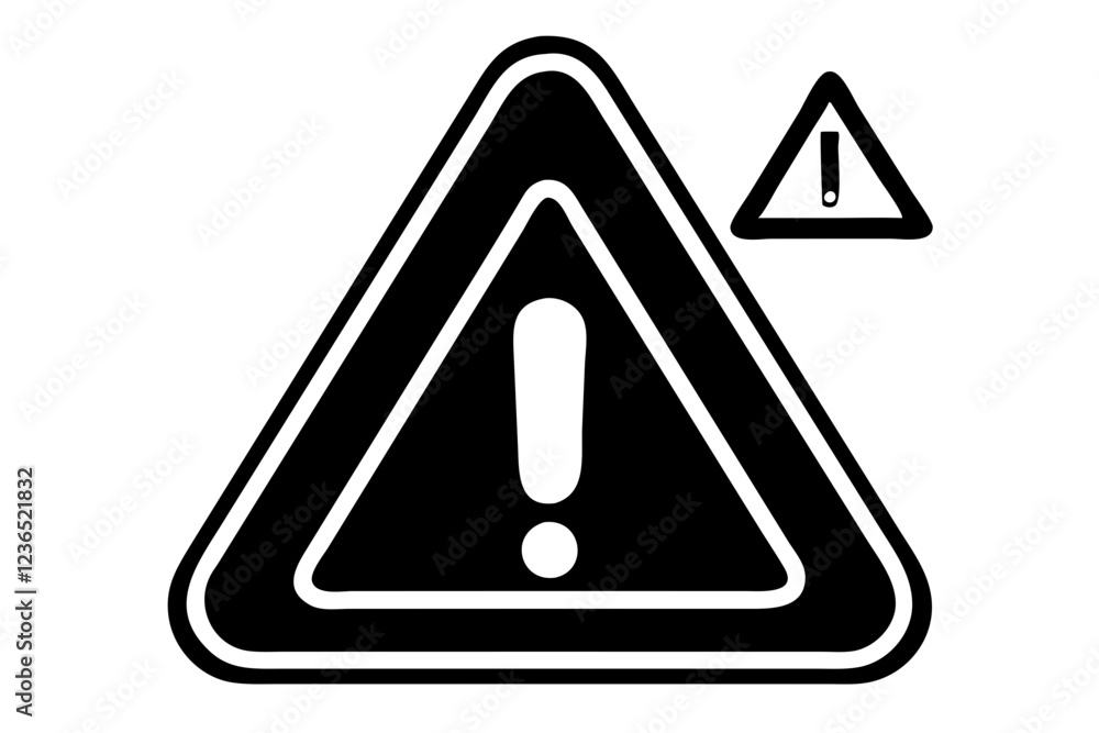 warning black icon vector isolated on white back background. Risk Management Icon. System error icon warning black icon vector isolated on white back background. Risk Management Icon. System error icon