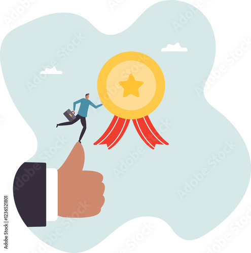 Employee of the month, great manager or success staff winning award,business concept.flat character.