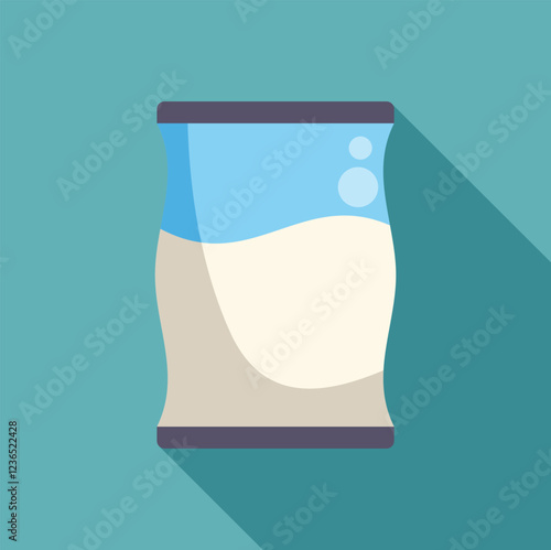 Packaging of milk or yogurt with blue cap on a turquoise background