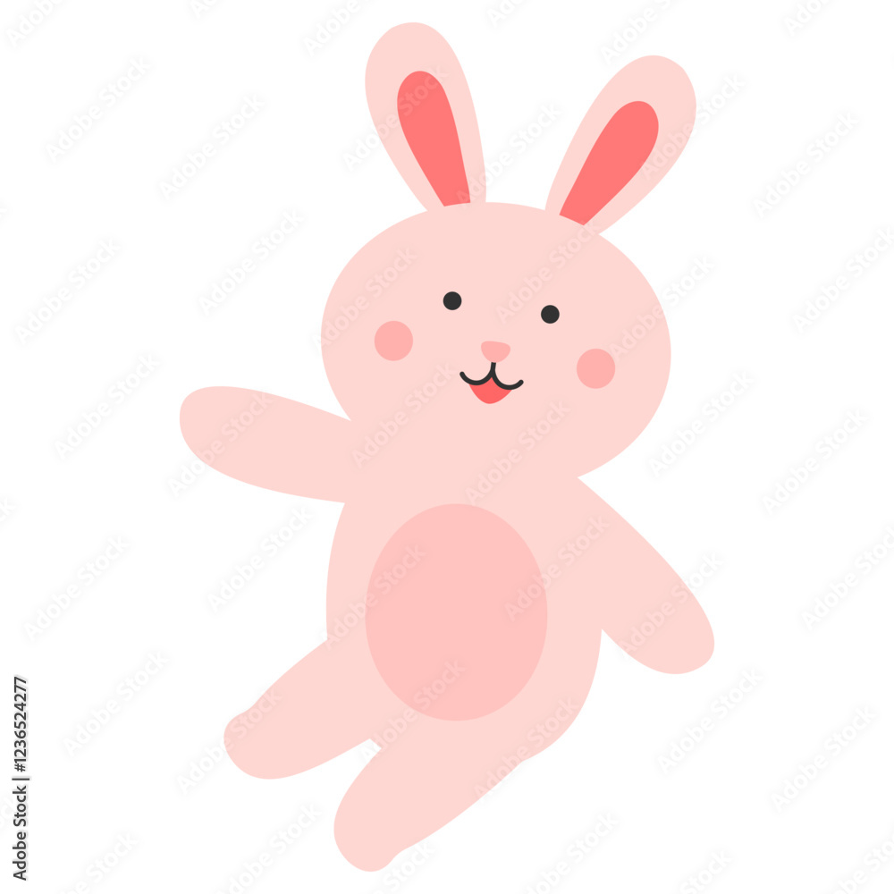 Obraz premium 앉아서 손 흔드는 귀여운 토끼