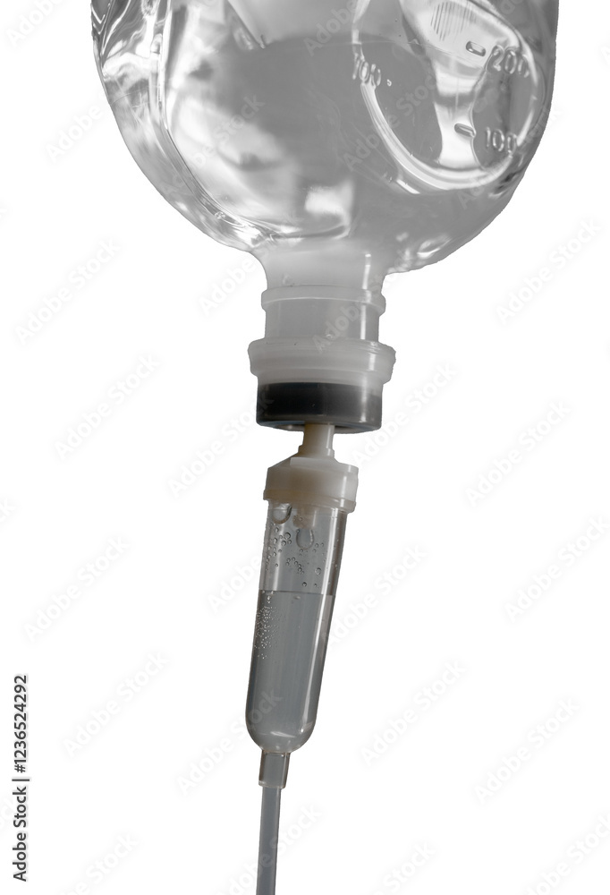 hospital saline solution tube injection isolate on white hospital saline solution tube injection isolate on white