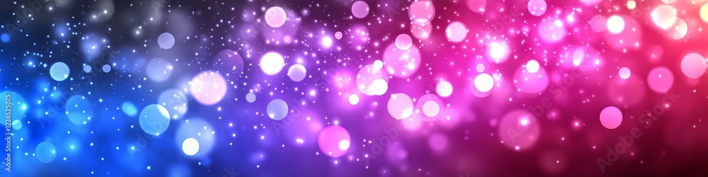 Abstract Bokeh Background, Blue And Pink Gradient With Light Particles, Digital Vector Art Abstract Bokeh Background, Blue And Pink Gradient With Light Particles, Digital Vector Art