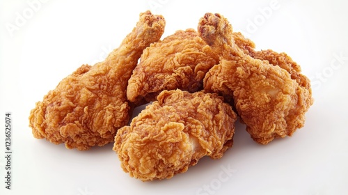 Fried chicken isolated on white background photo