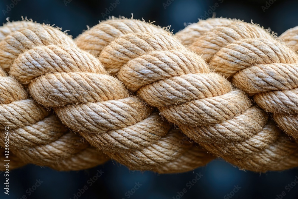Thick Braided Rope Texture Close Up Detailed Image Thick Braided Rope Texture Close Up Detailed Image