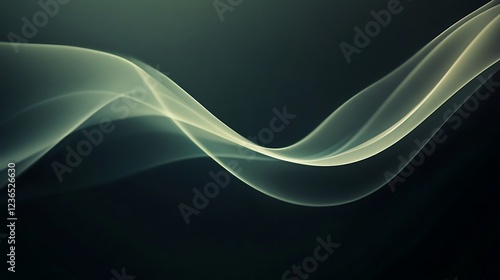 Abstract Swirling Light Green Smoke Design
