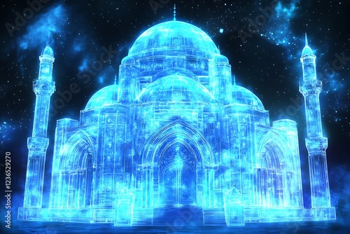 Wallpaper Mural Modern glass-domed mosque with sleek architecture standing tall against a blue sky Torontodigital.ca