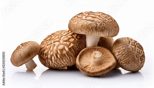 shiitake mushroom on the white history