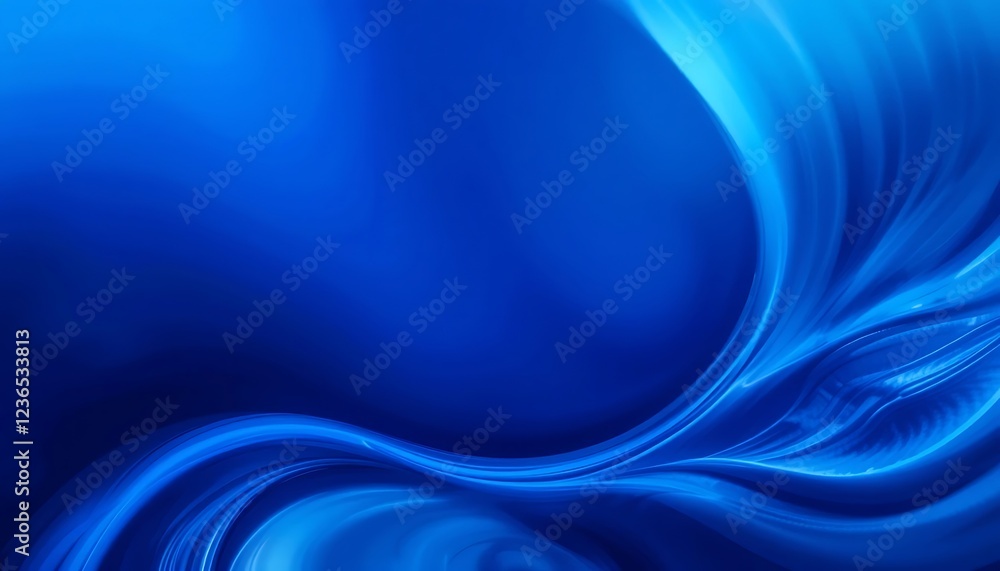 Fototapeta premium Abstract Blue Waves: Serene Swirls of Deep Azure