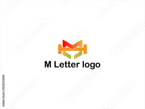 Modern M Letter Logo Featuring Intertwined Figures