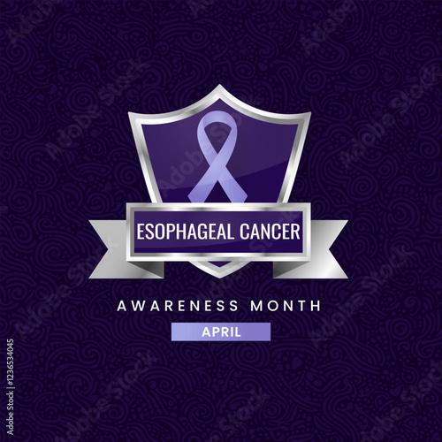 Periwinkle ribbon awareness graphic for International Esophageal Cancer Awareness Month