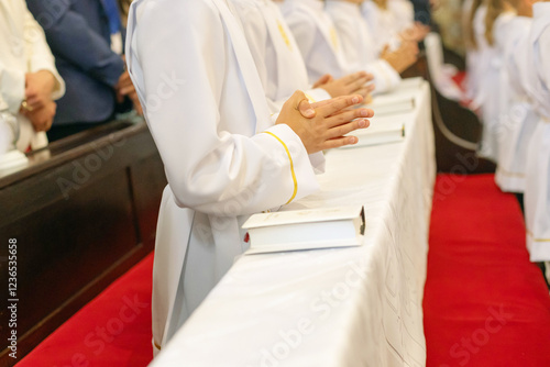 Photos Hands folded in prayer, first holy communion, holy sacraments, Christianity, pra