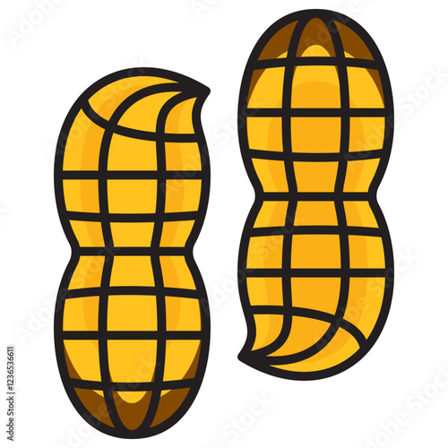 Filled Line Peanut Icon