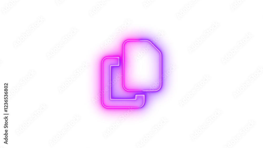 Copy icon glowing neon pink purple gradient color Copy icon glowing neon pink purple gradient color