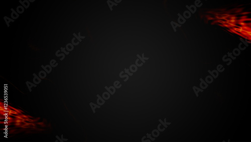 Fiery red fire light on dark background