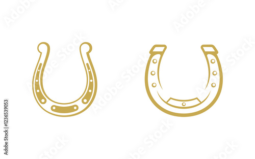 Horse shoe Vector icon design illustration Template