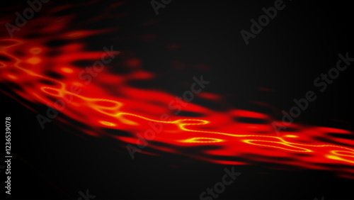 Fiery red fire light on dark background