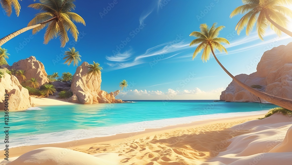 Obraz premium beach with palm trees