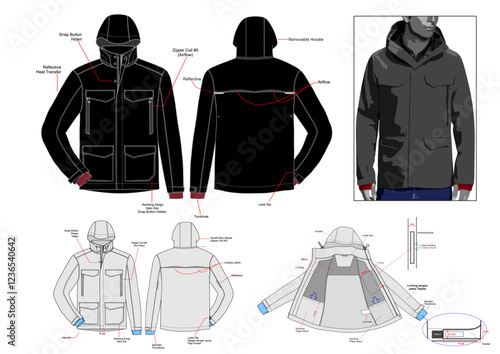PARKA JACKET COMMUTER DESIGN