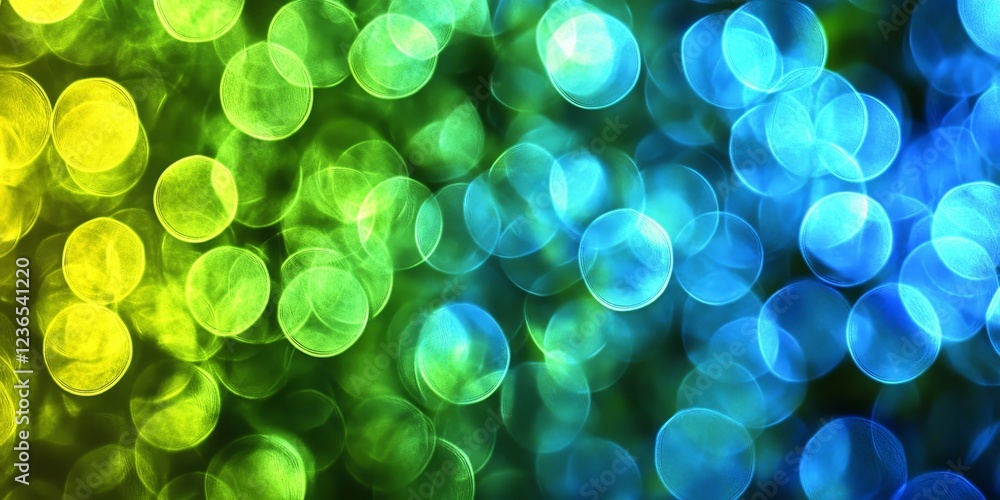 Dreamy Bokeh Abstract Background with Vibrant Green and Blue Lights, Soft Focus Effect Dreamy Bokeh Abstract Background with Vibrant Green and Blue Lights, Soft Focus Effect