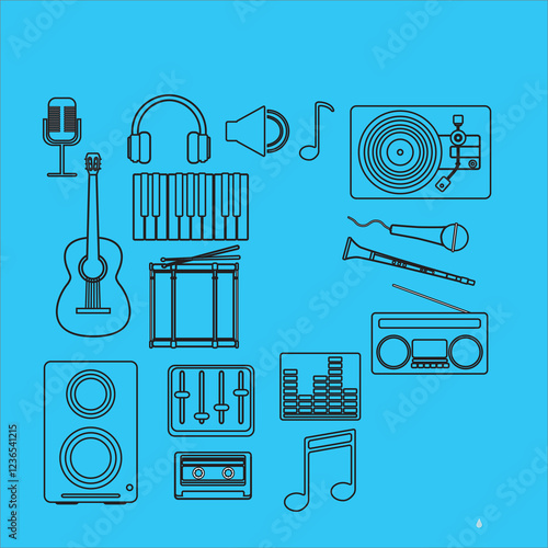 electrical instrument EPS file .  music . mice 