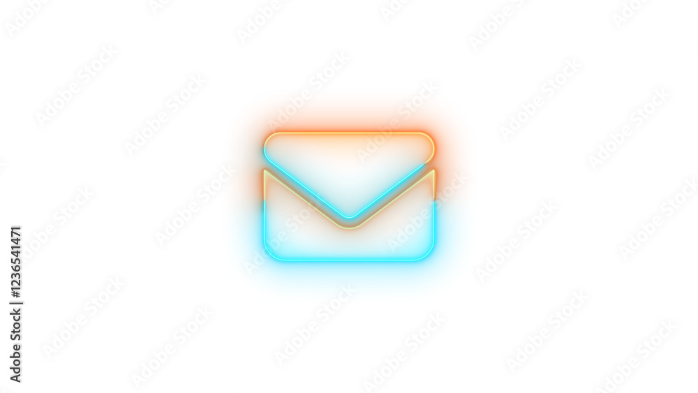 Envelope icon glowing neon brown cyan gradient color Envelope icon glowing neon brown cyan gradient color