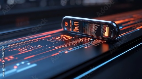 A futuristic data bridge projecting holographic signal paths