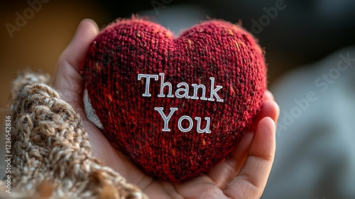 Hands holding gratitude heart, outdoor autumn background, thank you message, card design