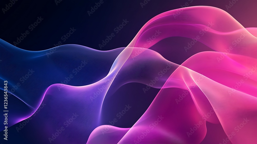 Fototapeta premium Abstract Pink and Blue Wave Forms Design