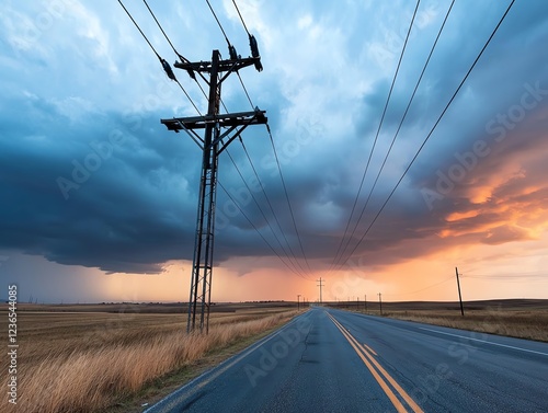 A rugged outdoor data transmission tower surrounded by storm clouds