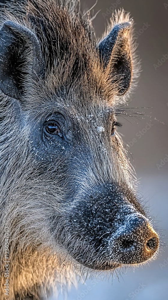 HD Phone Wallpaper Close up Portrait of a Wild Boar Winter Frost on Fur Detailed Headshot HD Phone Wallpaper Close up Portrait of a Wild Boar Winter Frost on Fur Detailed Headshot