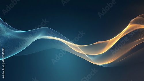 Abstract Flowing Blue And Gold Wave Design