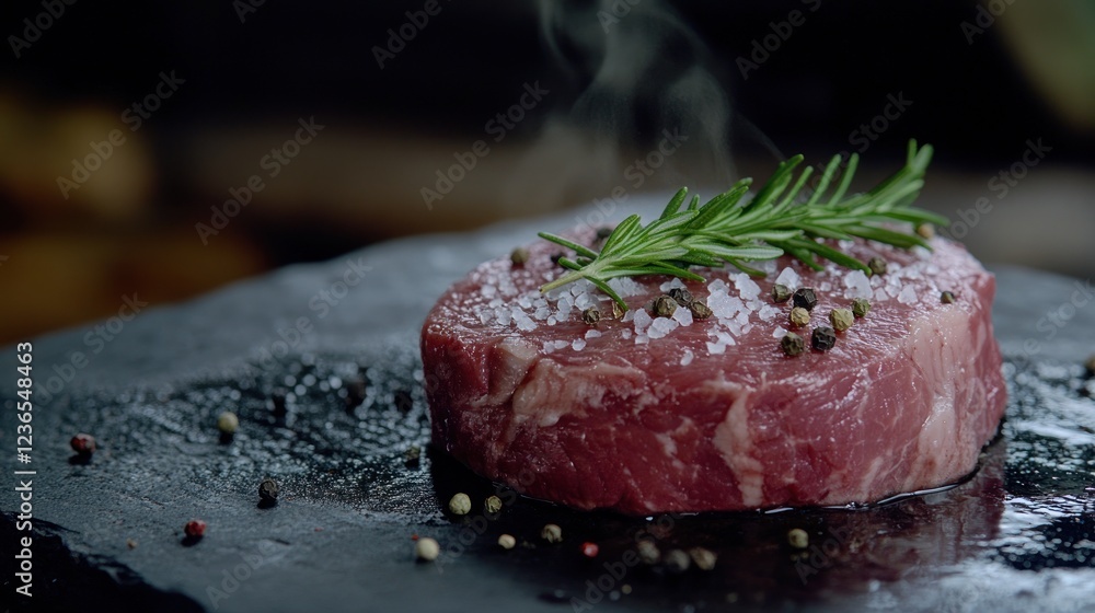 Sizzling Steak: Gourmet Rosemary and Spice Sizzling Steak: Gourmet Rosemary and Spice