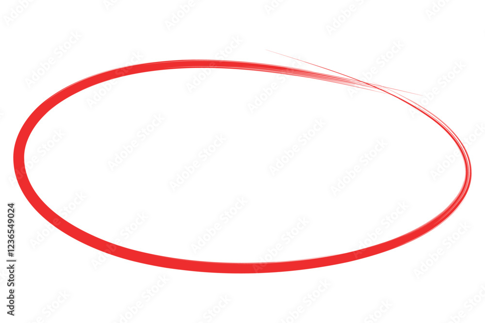 Hand drawn red paint brush highlight circle Hand drawn red paint brush highlight circle