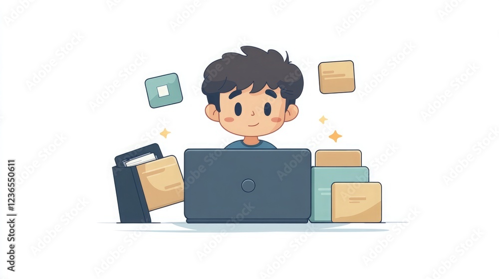 Hacker and businessman competing love icon via Laptop Hacker and businessman competing love icon via Laptop