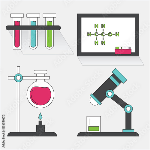 chemistry instrument  comical frame   EPS file download  