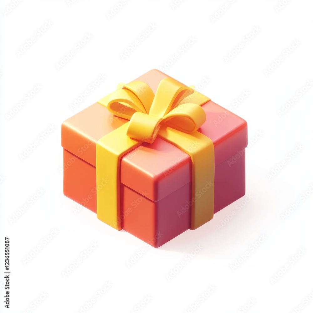Vibrant orange gift box with yellow ribbon perfect for celebrations, birthdays, and special occasions Vibrant orange gift box with yellow ribbon perfect for celebrations, birthdays, and special occasions