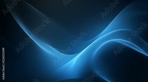 Abstract Blue Waves Dark Background Design