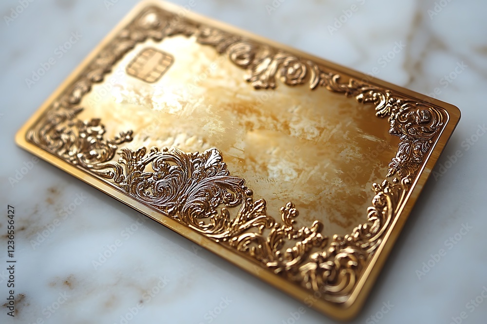 Fototapeta premium Damaged Gold Credit Card Isolated on White Background