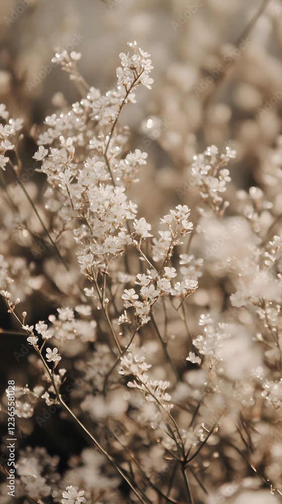 30. A close-up of dew-covered grass with tiny wildflowers in a morning sunlight glow 30. A close-up of dew-covered grass with tiny wildflowers in a morning sunlight glow