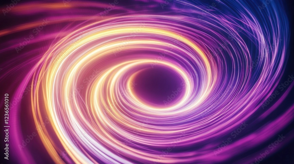 Abstract swirling neon light trails in a dark background Abstract swirling neon light trails in a dark background