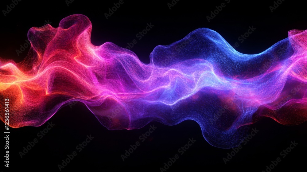 Obraz premium A Vibrant swirling shapes, neon colors, dynamic energy