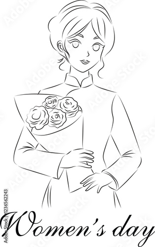 international women's day hand drawn illustration