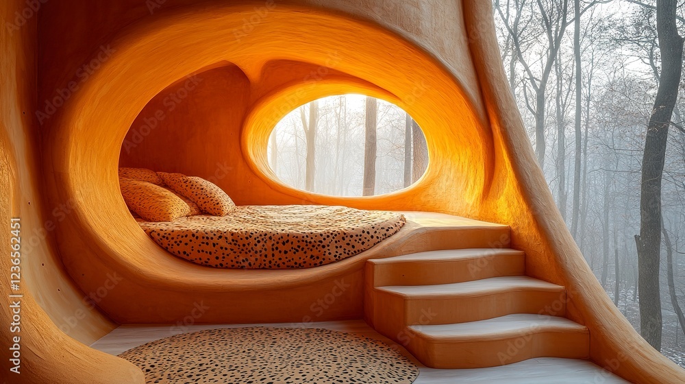 Organic Shaped Bed Nestled In A Forest Setting Organic Shaped Bed Nestled In A Forest Setting