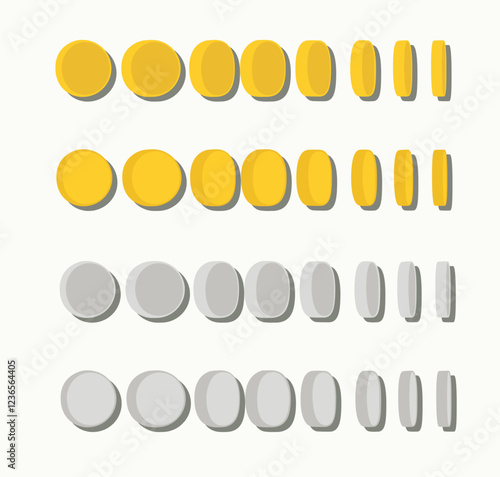 set of coins money currency vector illustration isolated on white background different types