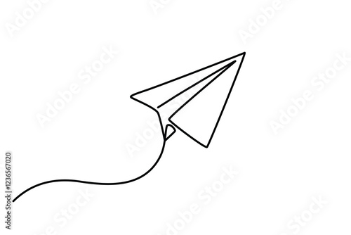 One continuous line drawing of paper plane signs. Minimal flying invite icon line clipart. The flying paper linear graphics in an editable outline. 