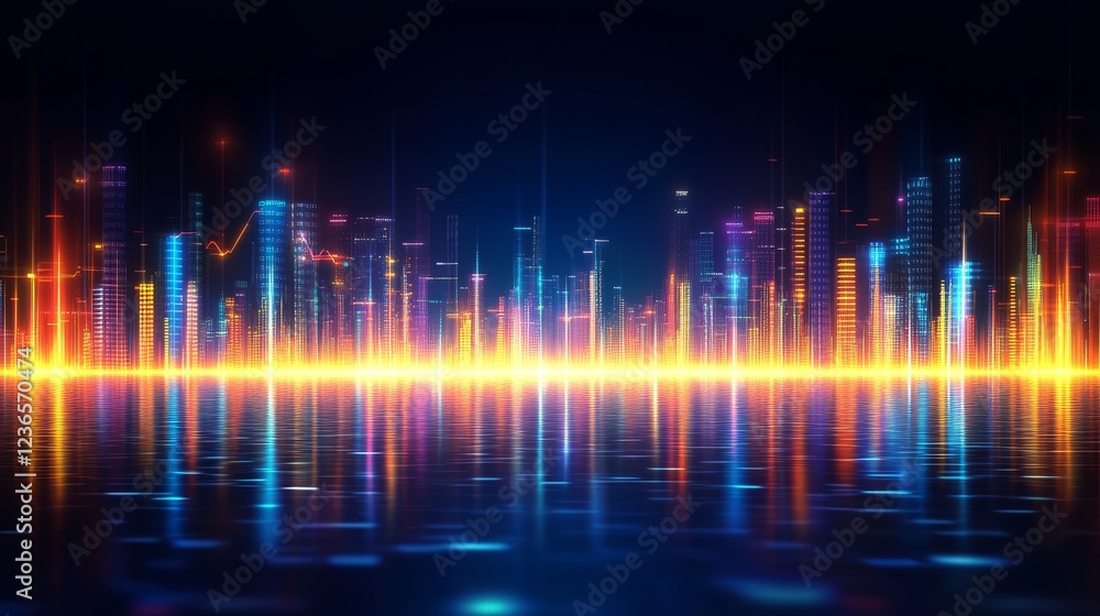 Neon Cityscape with Vibrant Abstract Reflections A Vision of Innovation, Investment, and Technology Neon Cityscape with Vibrant Abstract Reflections A Vision of Innovation, Investment, and Technology
