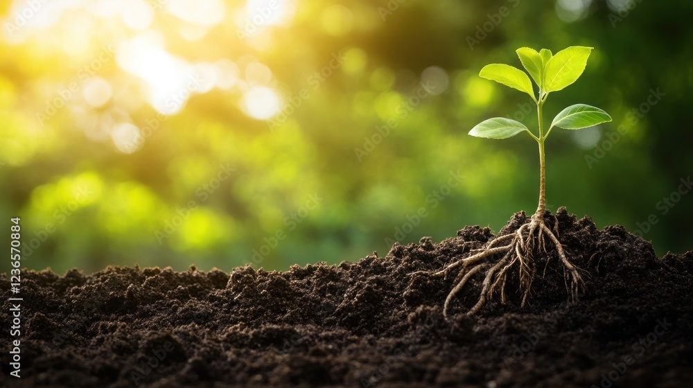 Sunrise Sprout: New Life Emerging from Rich Soil Sunrise Sprout: New Life Emerging from Rich Soil