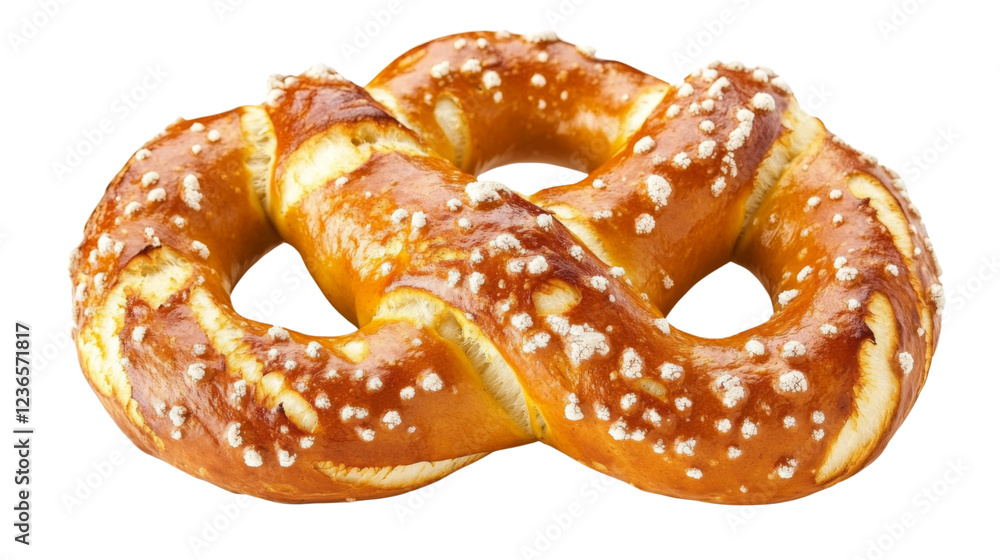 Freshly baked pretzel sprinkled with salt on transparent background Freshly baked pretzel sprinkled with salt on transparent background